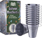 Black Bucket, Black Metal Bucket, Small Pail, Mini Tin Container, 5 Inch | Houseables 12PK Galvanized Pail, Metal Pale, with Handle, Tin Cans for Crafts, Party Favor, Candy, Flower, Decorative, Little - Image 10