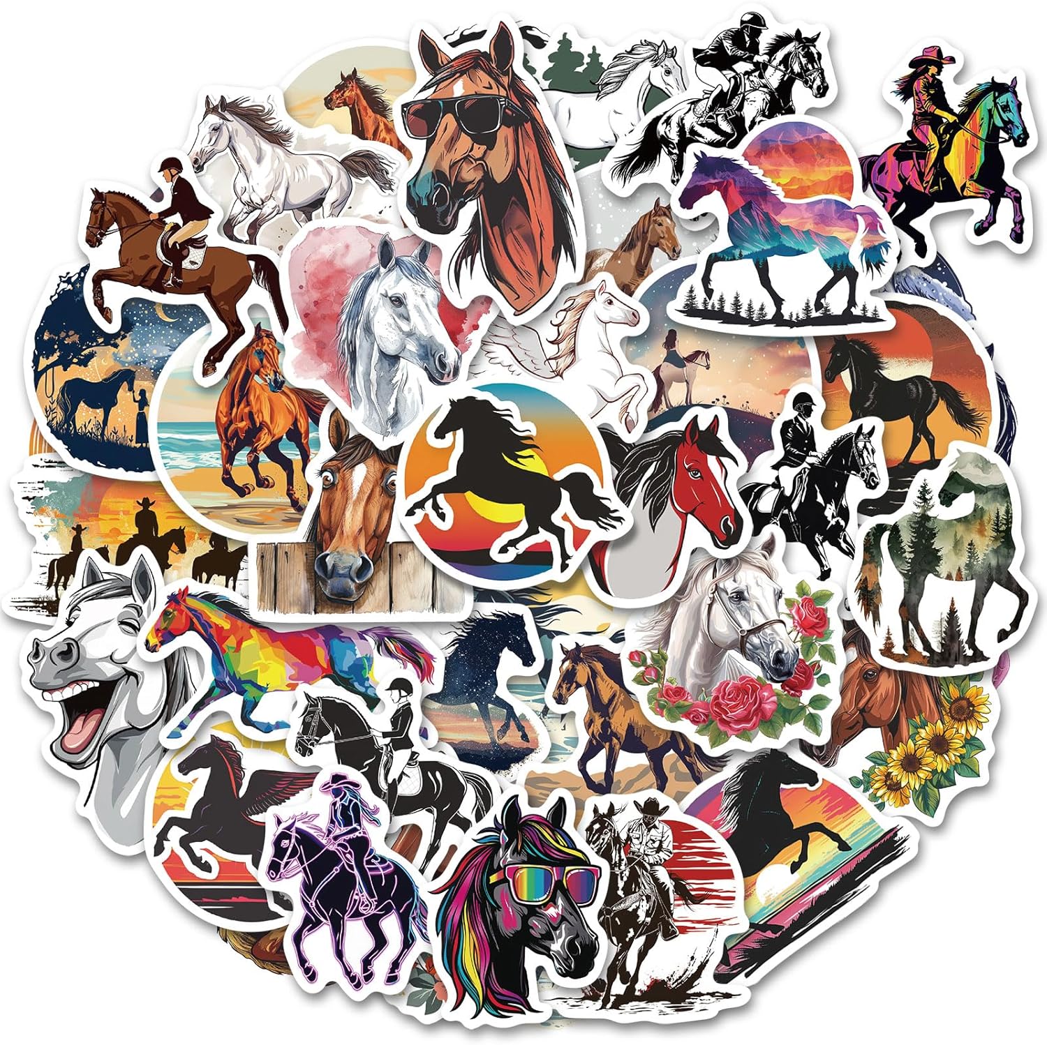 ViKiVi 100 piece horse sticker pack front view
