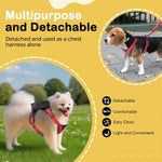 Moysoon dog backpack harness showing detachable storage pockets