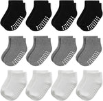 JAKIDAR 12 Pair Baby Toddler Socks Non-Slip Grip Cotton Ankle Socks for Boys Girls Non Skid Soles for Infants Kids - Image 13