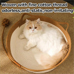 FHKPET handwoven cotton rope cat bed with cat ears