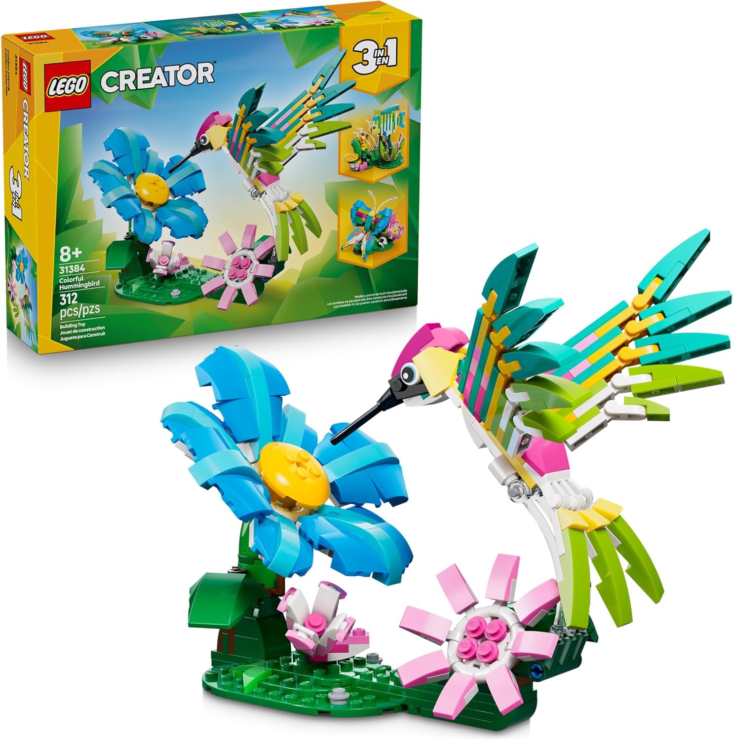 Lego Creator 3 In 1 Wild Animals Colorful Hummingbird box front view