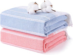 2 Packs Cotton Turkish Beach Towels Sand Free Quick Dry Oversized Bath Pool Swim Towel Large Extra Xl Big Blanket Adult Travel Essentials Cruise Accessories Must Haves Clearance Vacation Stuff - Image 15