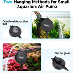 hygger 1.5 Watt Mini Aquarium Air Pump, Quiet Aerator with Air Stone Tubing Suction Cup Clip, Small Fish Tank Bubbler Oxygen Pump for 1 to 15 Gallon Betta Tank, Fish Bowl, Desk Small Tank - Image 3