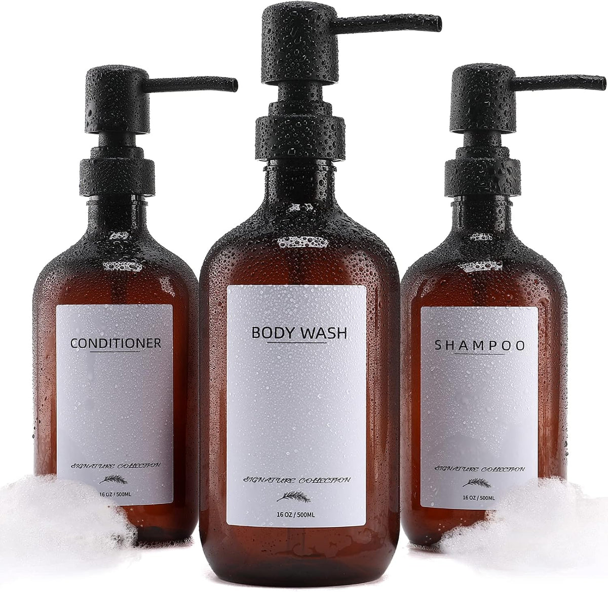 Supforce modern minimalist amber liquid dispenser bottles for home use