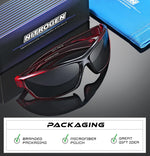 Nitrogen wrap around sunglasses worn by model outdoors