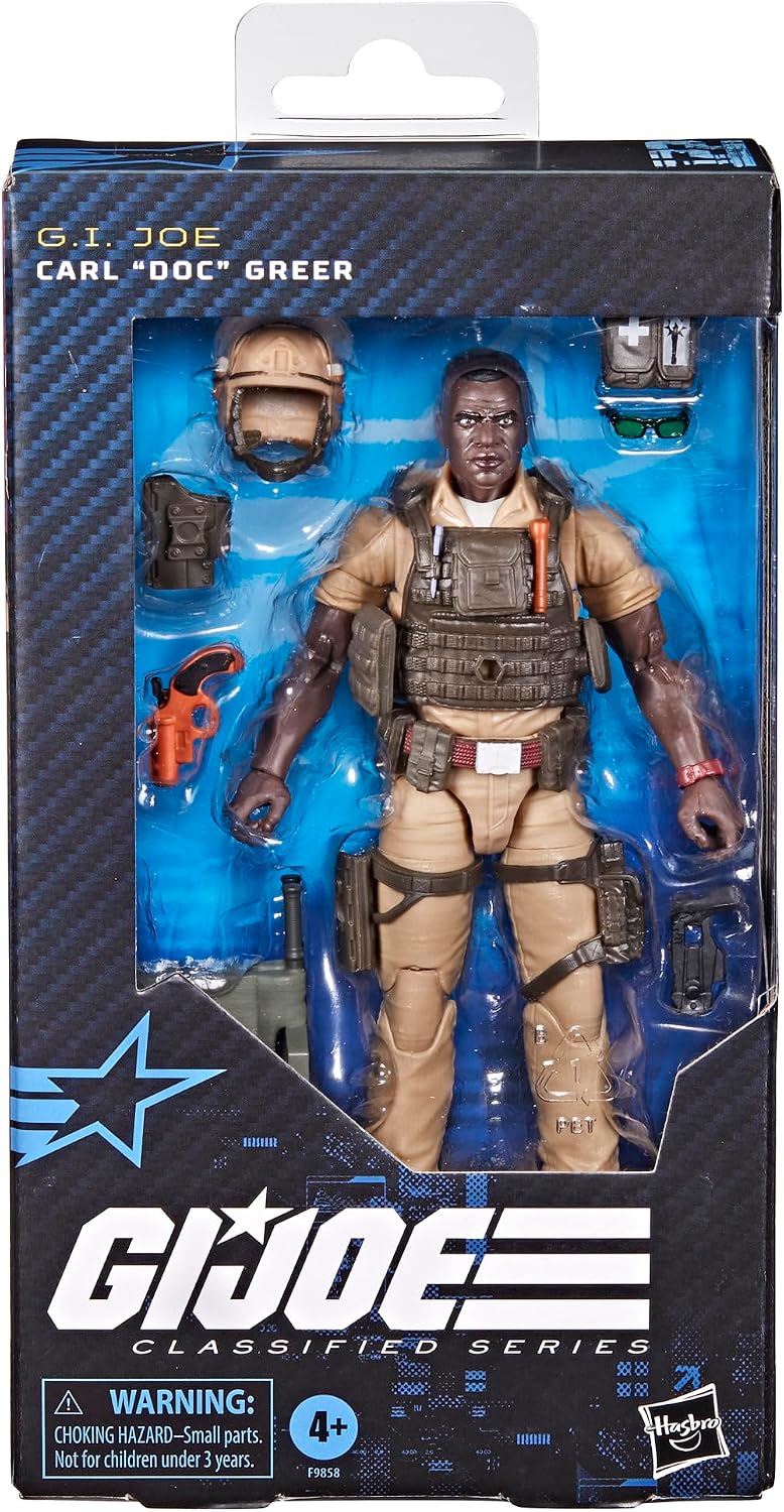 G.I. Joe Classified Series Carl Doc Greer packaging display