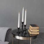 Matte black candlestick holders living room coffee table