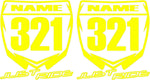 Just Ride Motocross Number Plate Replica Decal Stickers YZ custom name layout
