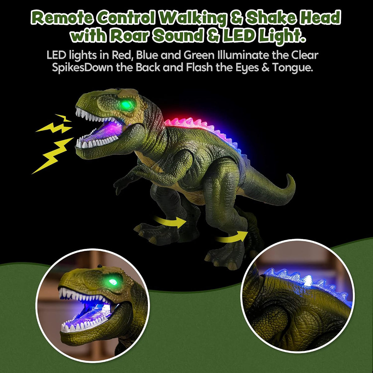 JOYIN Robot Dinosaur Toy for Kids Boys 3+ Big T.rex with Light and Realistic Roaring Sound, Remote Control Walking & Dancing Dinosaur, Electronic Toy for Kid, Birthday Gift for Kids Boys Girls - Image 3
