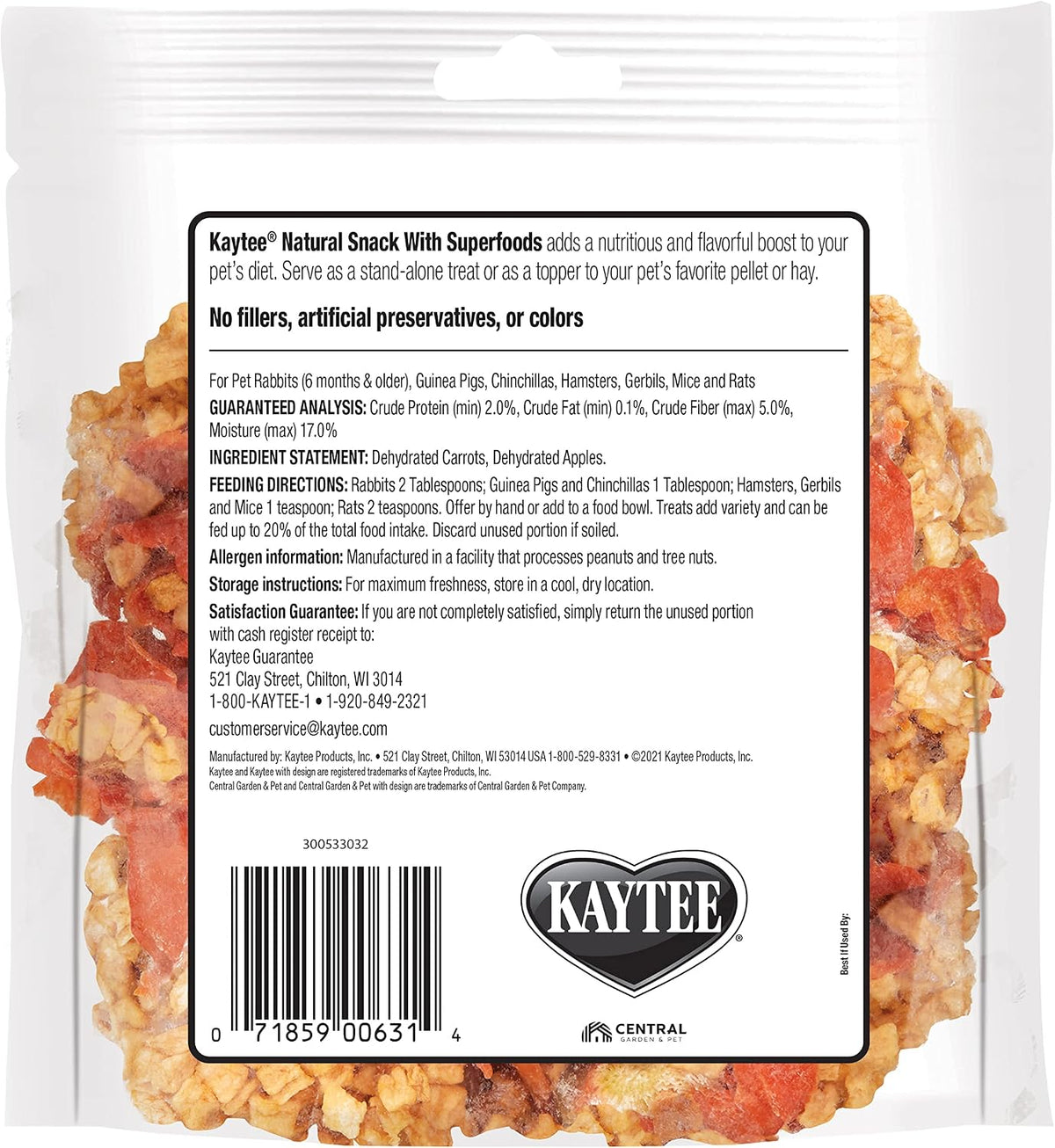 Premium USA imported Kaytee small pet treats resealable bag