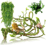 Hamiledyi non-toxic plastic reptile plants for gecko tank