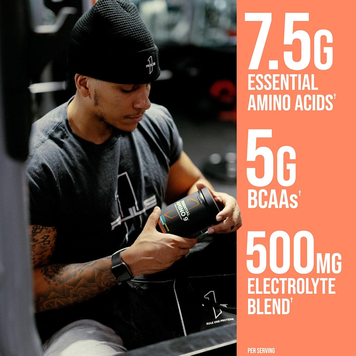 Rule 1 Essential Amino 9 fruit punch tub side profile