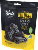 Panda natural soft licorice chews package held up to show the product size.