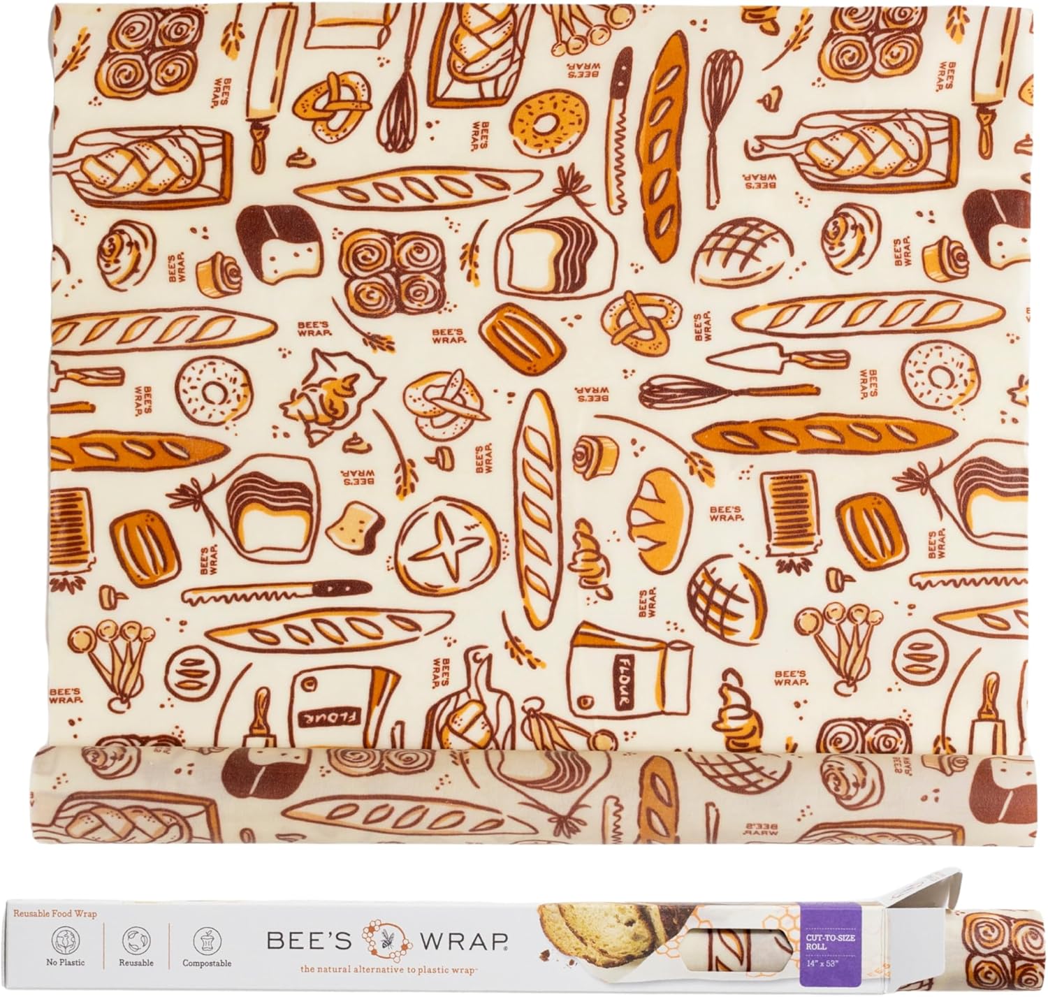 Bee's Wrap Bakery Lane roll front view packaging