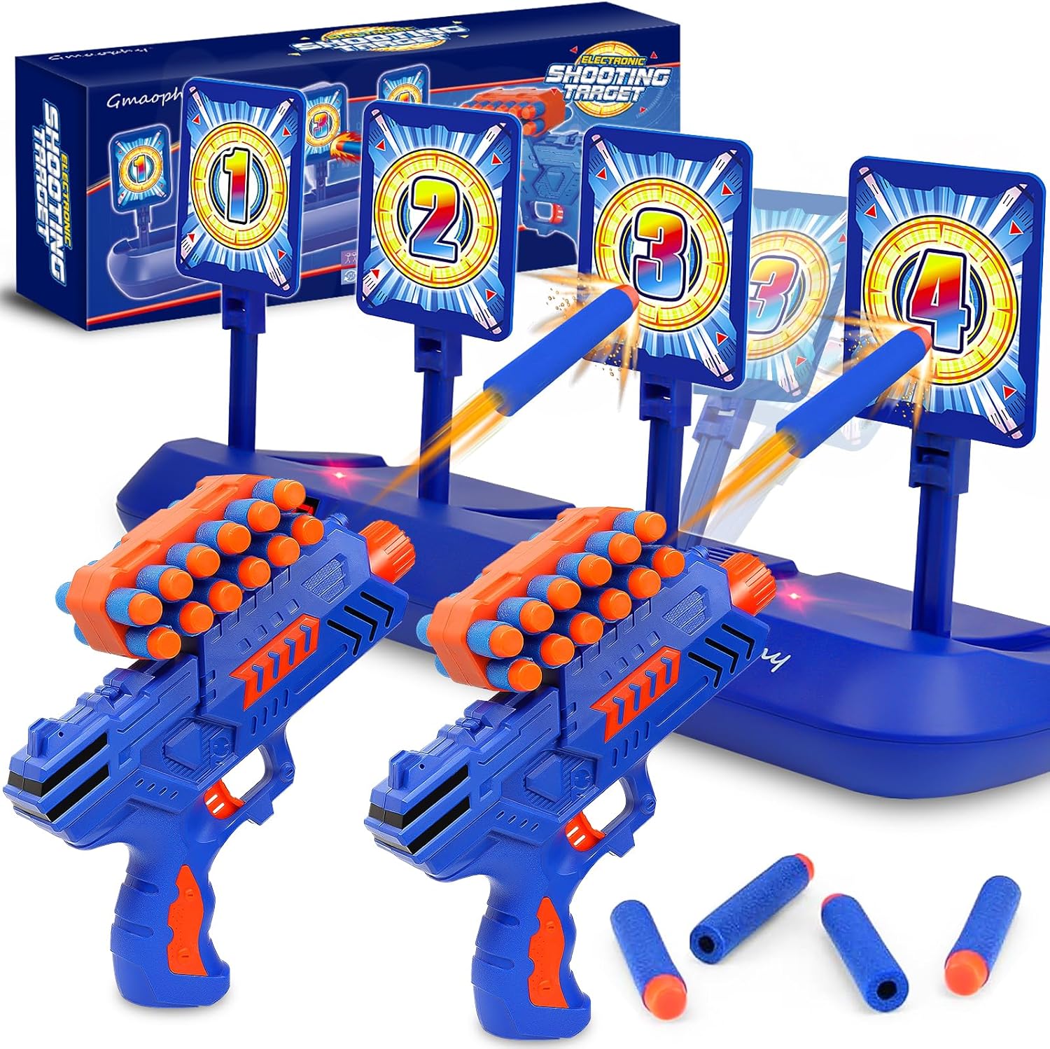 Gmaophy digital shooting targets with foam dart blasters front view