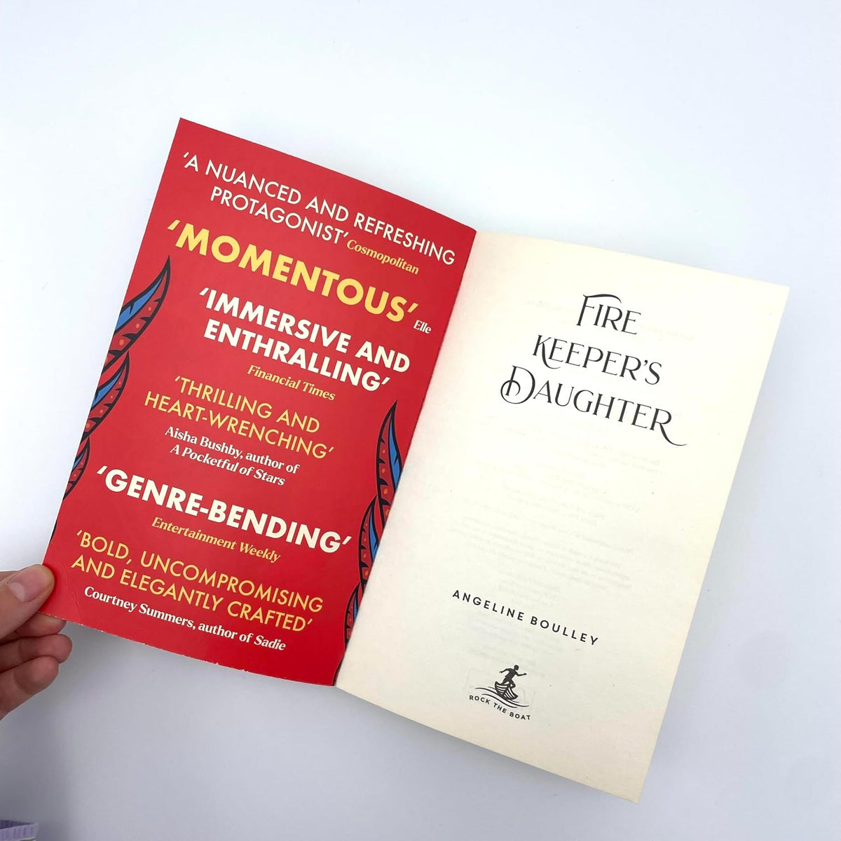 Firekeeper's Daughter paperback book open to title page