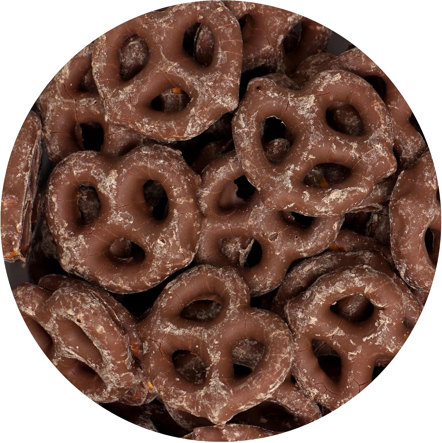 The Hampton Candy Company milk chocolate covered pretzel twists in bulk bag