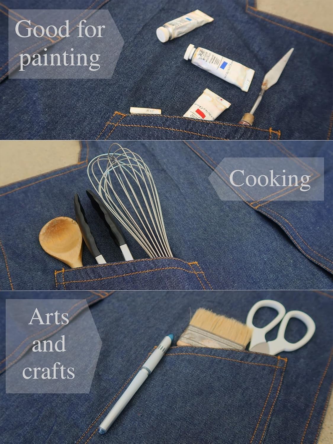 Claypron artist apron pocket detail