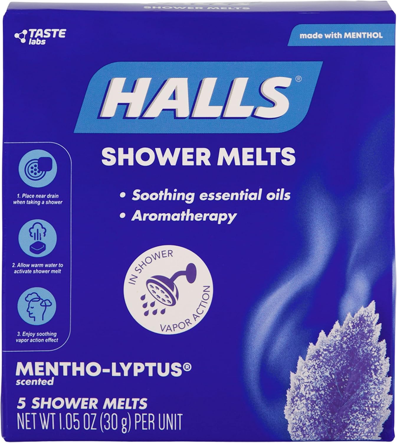 Halls Soothing Shower Melts 5 Pack - Mentho-lyptus Scented Aromatherapy with Essential Oils - Image 1