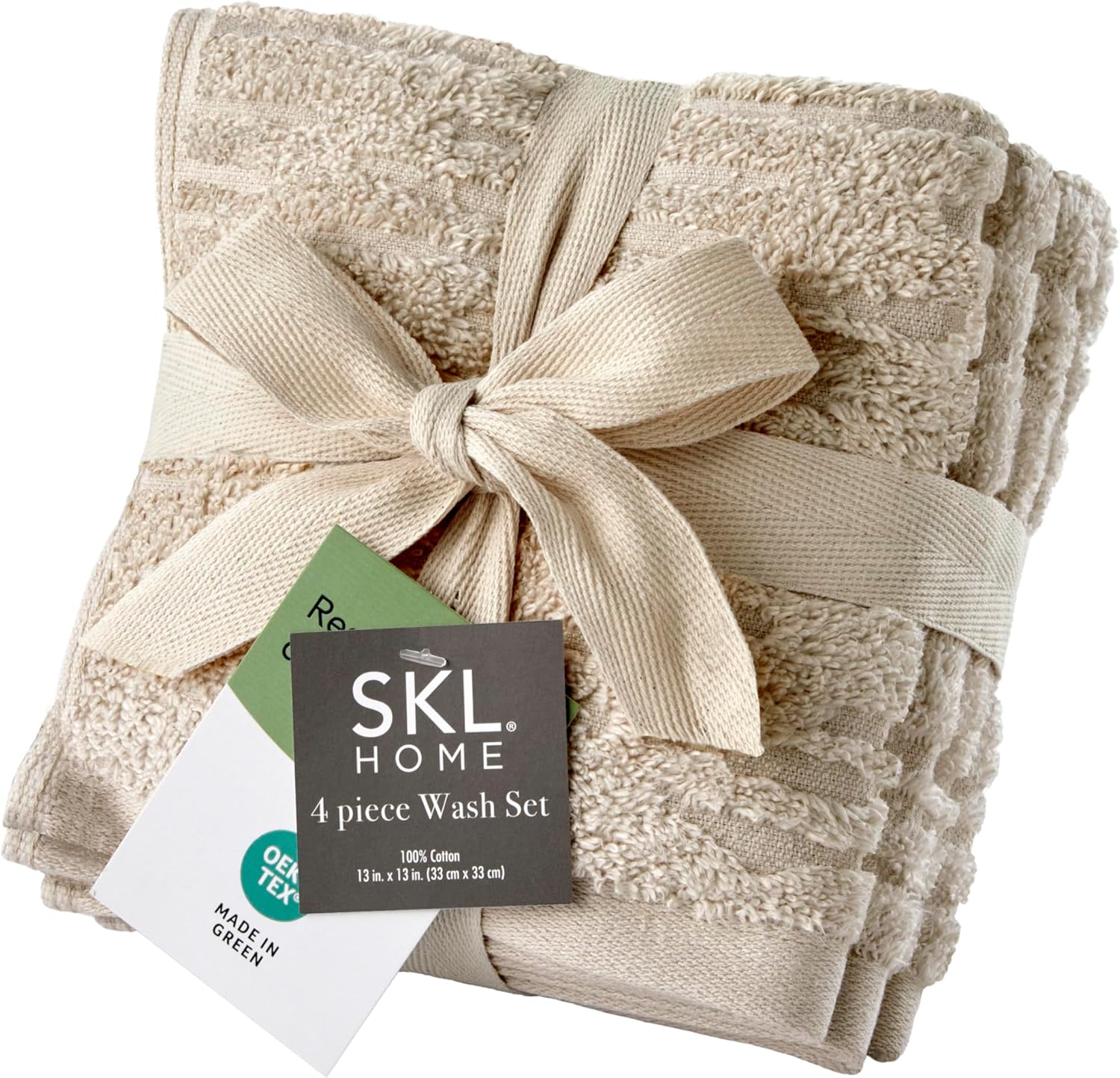SKL Home CloudSoft washcloth set oatmeal front view