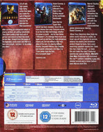 Iron Man Blu ray trilogy case open showing included discs