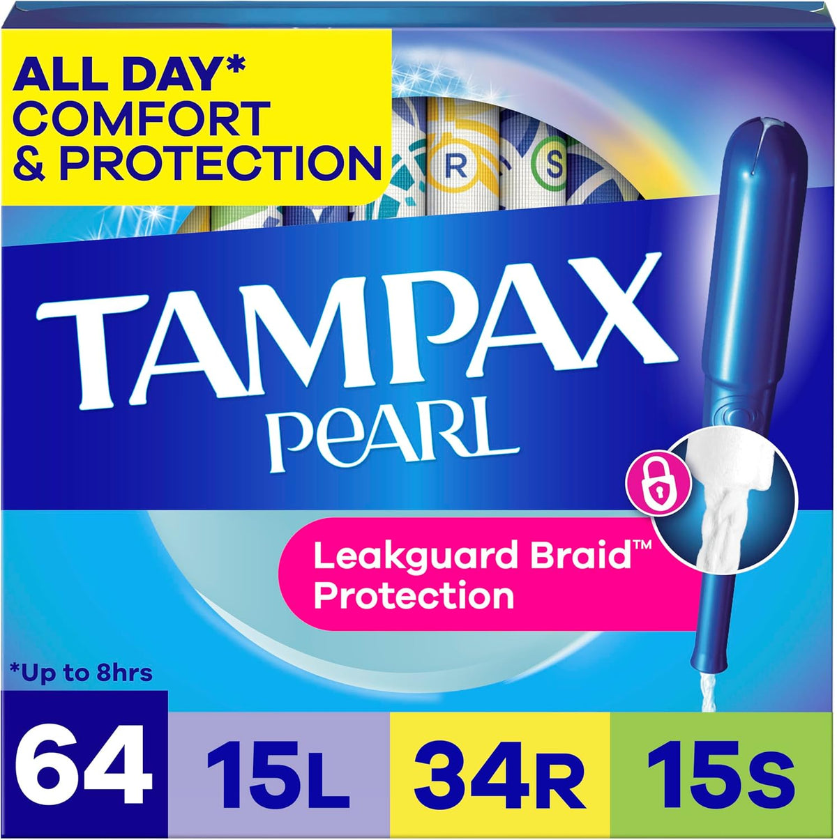 Tampax Pearl Tampons for Women Multipack, with LeakGuard Braid, Light/Regular/Super Absorbency, Unscented, 47 Count - Image 14