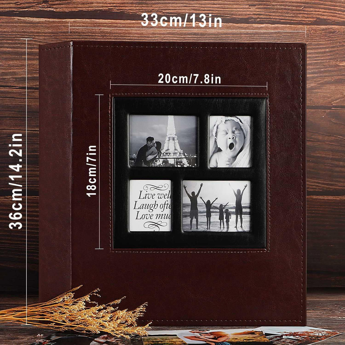 Ywlake Photo Album 4x6 500 Pockets Photos, Extra Large Capacity Family Wedding Picture Albums Holds 500 Horizontal and Vertical Photos Brown - Image 5