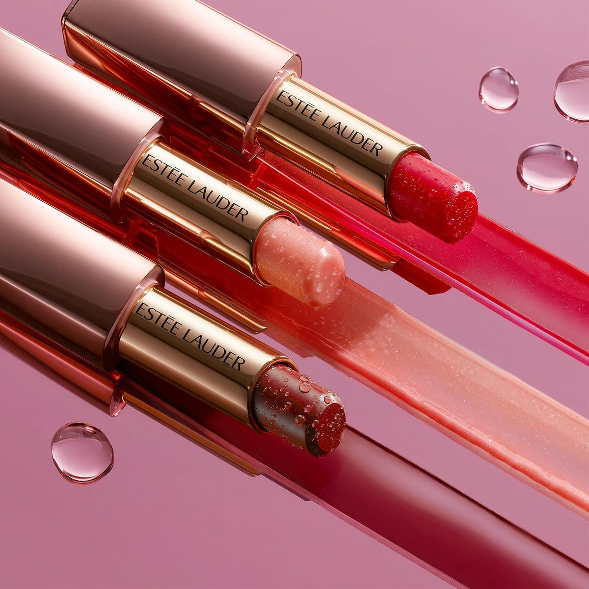 Estee Lauder Pure Color Revitalizing Crystal Lip Balm showing natural tint on lips