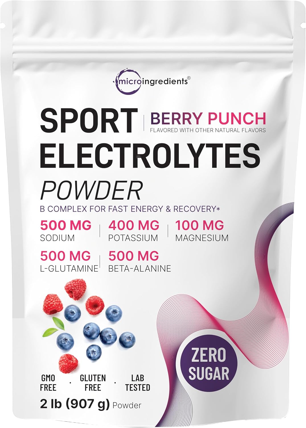 Micro Ingredients electrolytes powder front view packaging bottle