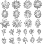 Lucky Monet assorted rhinestone crystal brooches set front view