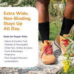 Extra-Wide Sock Company extra wide athletic crew socks side angle