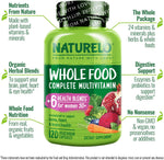Naturelo 50+ multivitamin capsules bottle label details