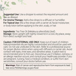 Micro Ingredients tea tree essential oil dropper bottle close up