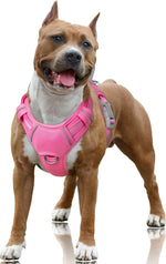 Barkbay No Pull Dog Harness Large in Pink front view with D-ring