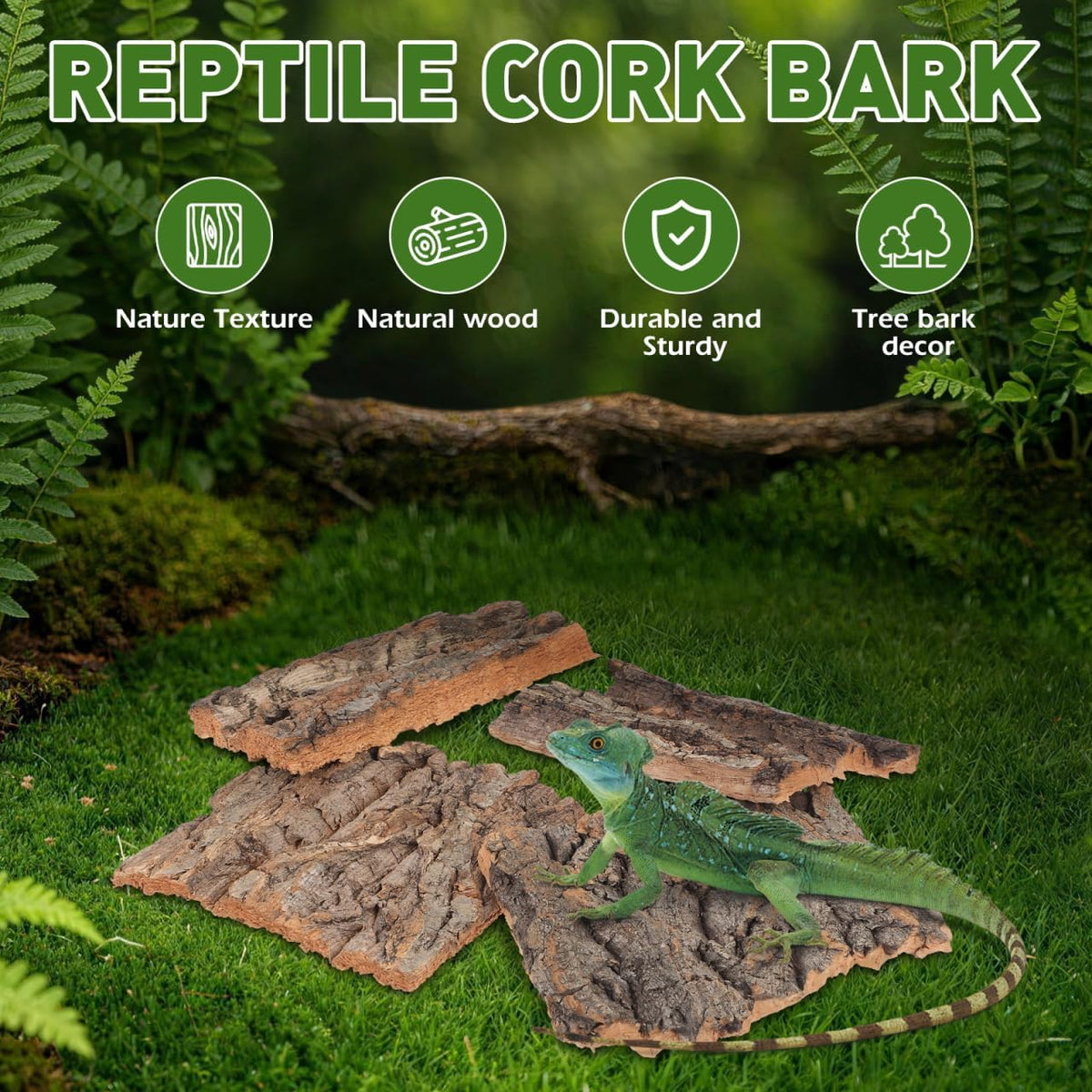 Nolitoy reptile habitat cork bark hideout for lizards and snakes