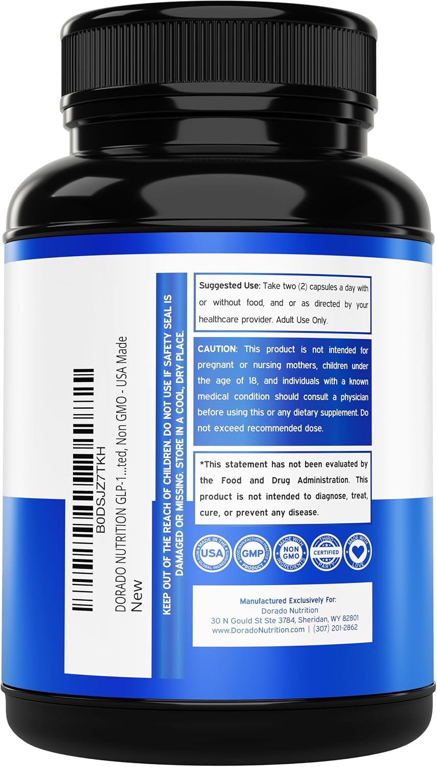 Side view of Dorado Nutrition 14-in-1 capsules bottle