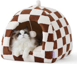 Lesure Cute Cat Beds for Indoor Cats - 2 in 1 Cat Cave Bed for Kittens and Small Pets with Removable Washable Cushioned Pillow, Cozy Kitten Tent with Non-Slip Bottom, Blue, 16 inches - Image 15