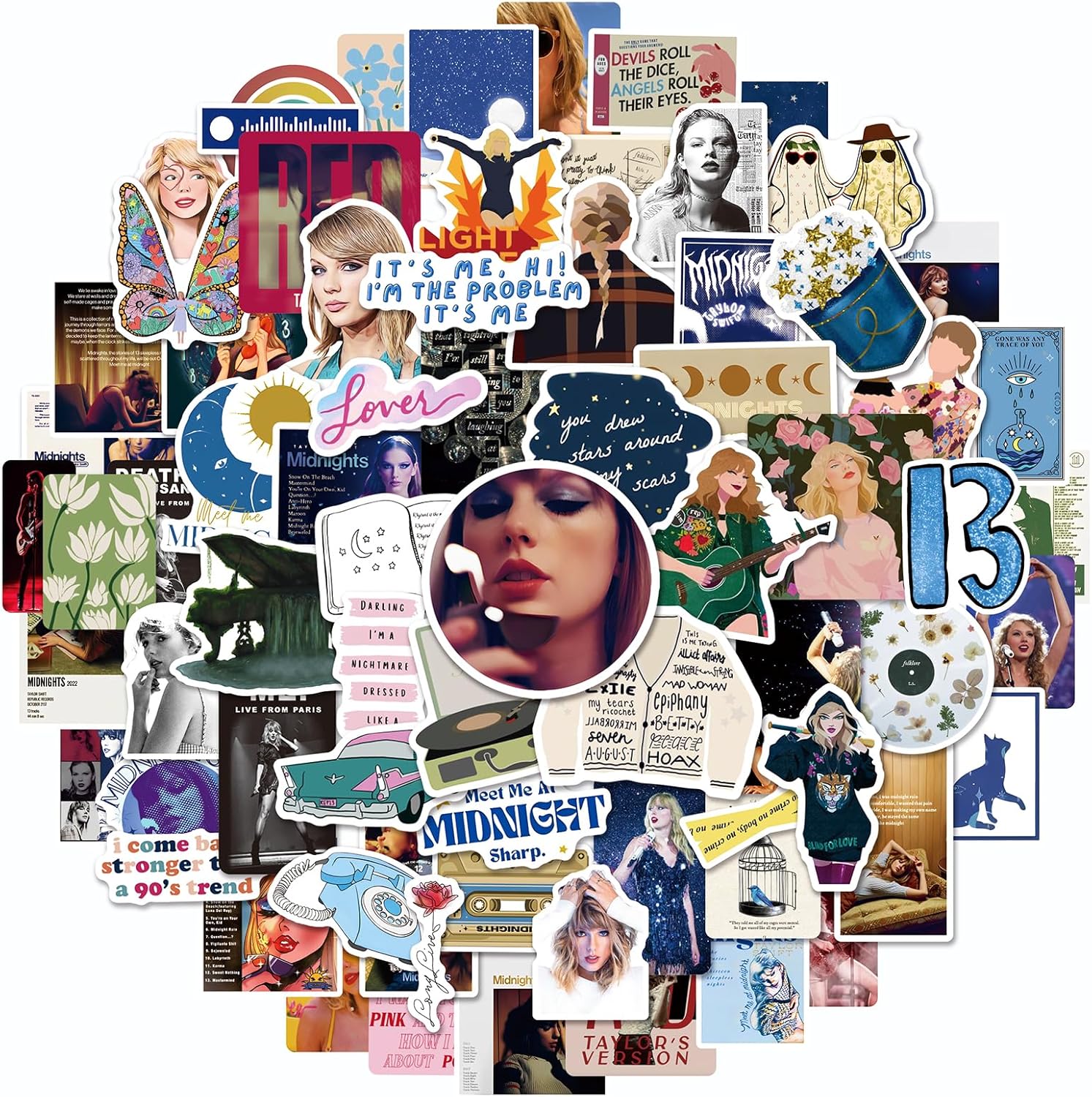 Jcqayb 100 piece Taylor music singer album sticker pack front view