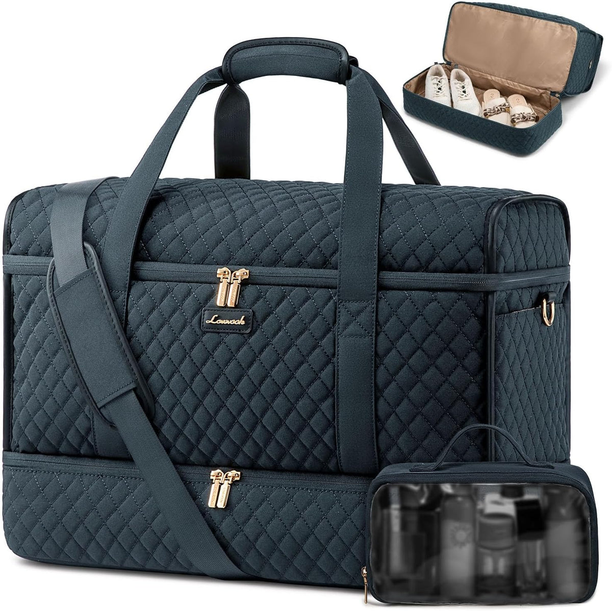 LOVEVOOK Large Travel Duffle Bag, Weekender Bags for Women With Shoe Compartment, Overnight Hospital Bag For Women Labor Delivery, Carry on Bag Personal Item Travel Bag, Yoga Gym Duffel Bag - Image 11