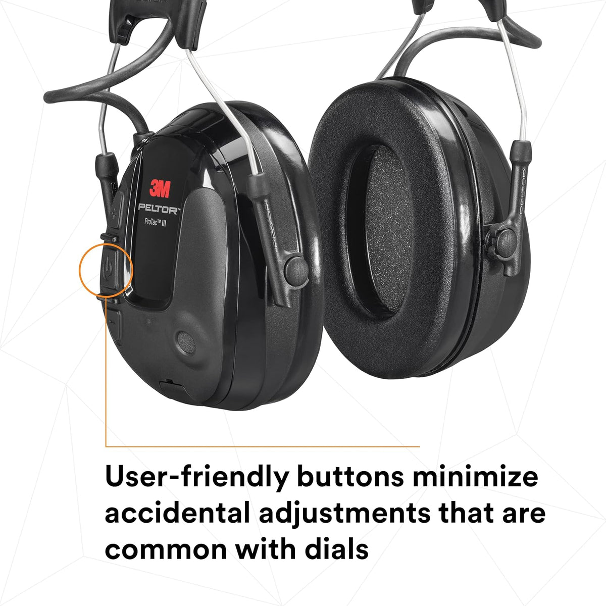 3M PELTOR ProTac III headset dual-shell protective construction