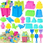 Kubusfly 28-piece toddler beach toy set with sand castle buckets