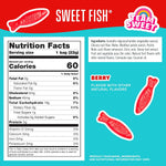 SmartSweets low sugar mini fish gummies in individual snack size pouches.
