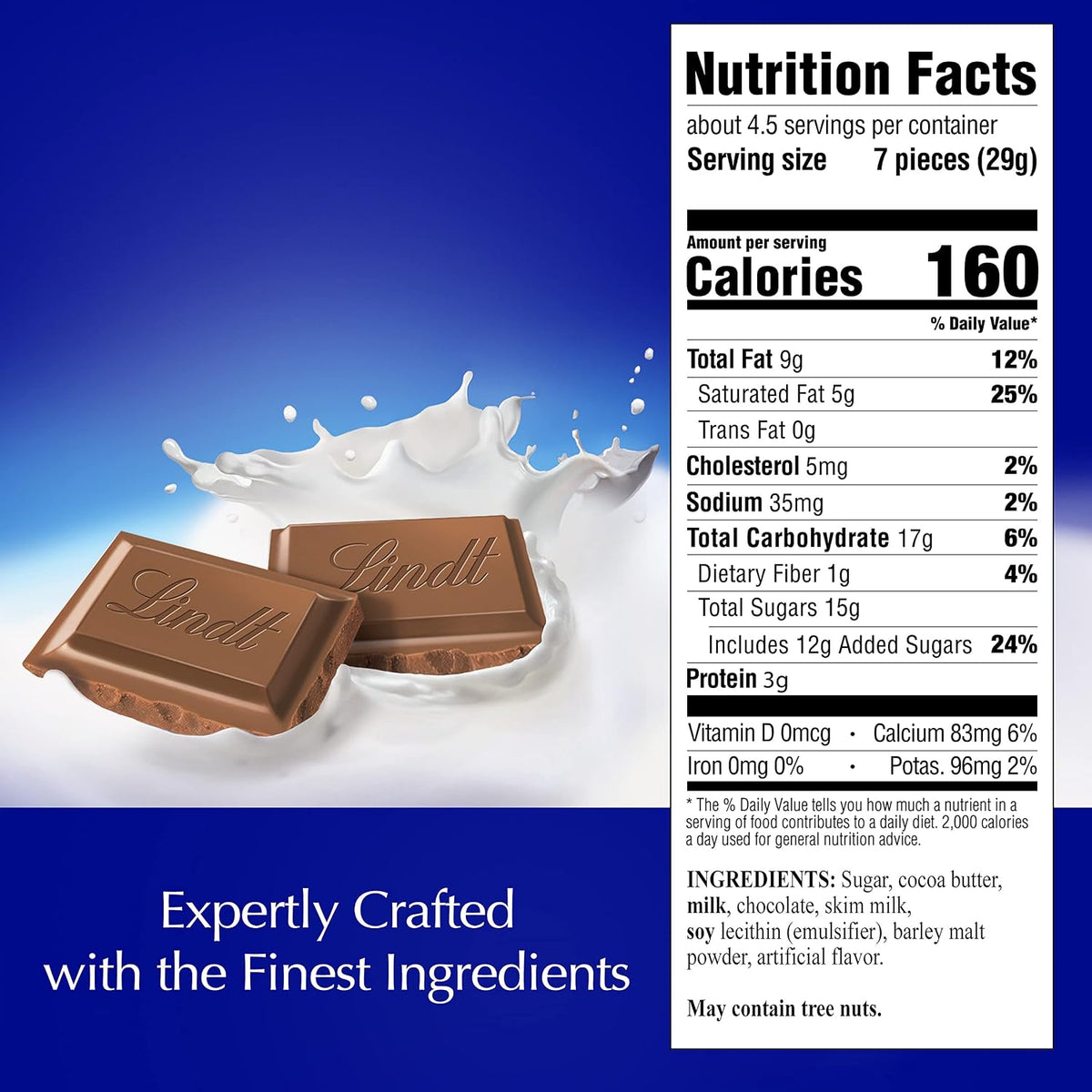 Premium smooth milk chocolate bar broken into portioned squares