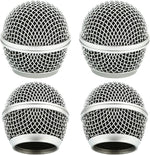 Yehob microphone head replace front view silver steel mesh grille