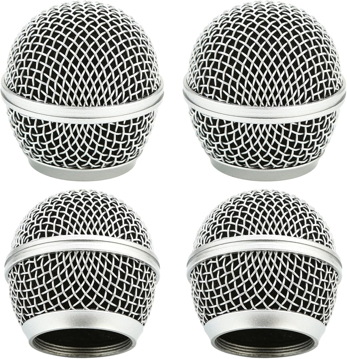 Yehob microphone head replace front view silver steel mesh grille