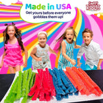 Spicy sweet hot cinnamon flavored licorice ropes arranged as a movie night party snack.