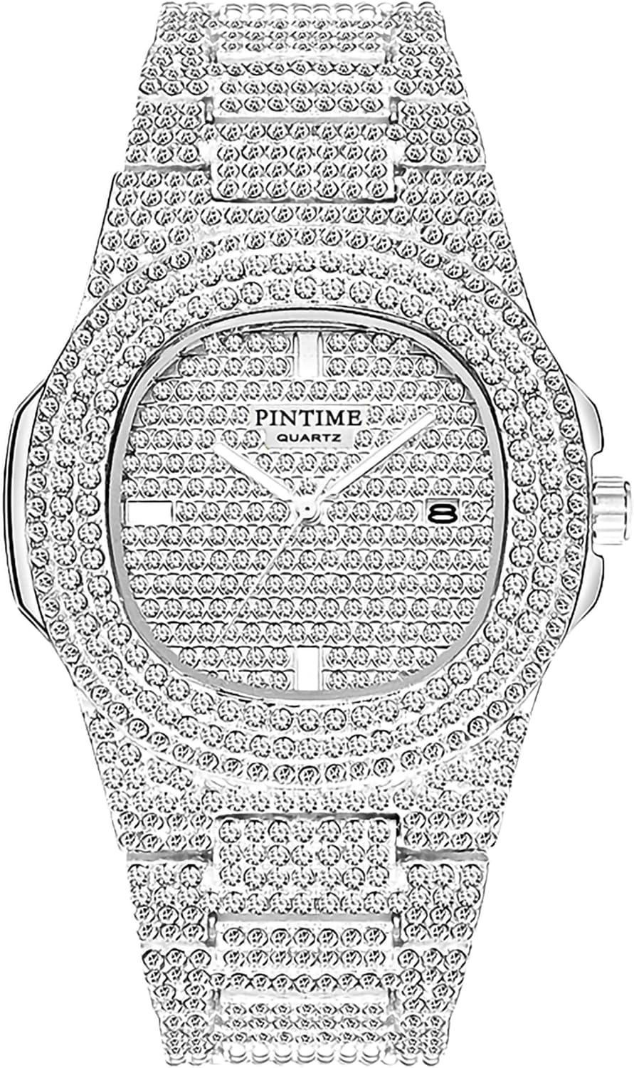 Gosasa luxury unisex crystal diamond watch front view