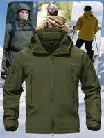TACVASEN winter coat olive green side angle view