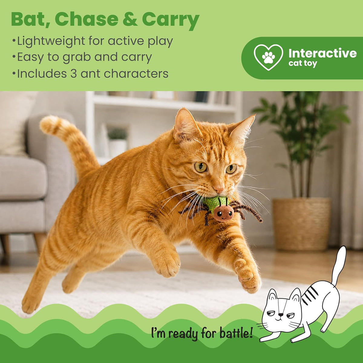Catstages ant catnip toys three pack packaging